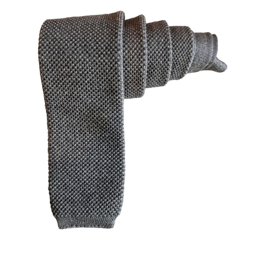 Vintage Paco Rabanne gray wool textured flat bottom tie